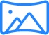 Logo in blue and white colors with mountain and sun motif