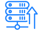 Blue server icon with up arrow