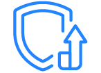 Symbolic blue icon featuring upward arrow indicating improvement