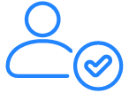 Verified user icon with check mark for authentication