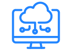 Cloud with icons denoting various cloud computing services