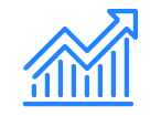 Upward arrow on line graph