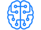 Blue brain symbol on green backdrop