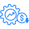 Dollar sign incorporated into gearwheel design for financial theme