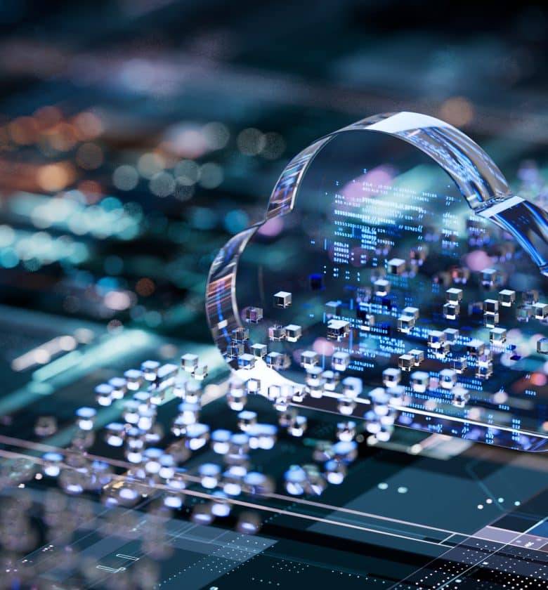 A symbolic representation of a cloud as the upcoming trend in data storage