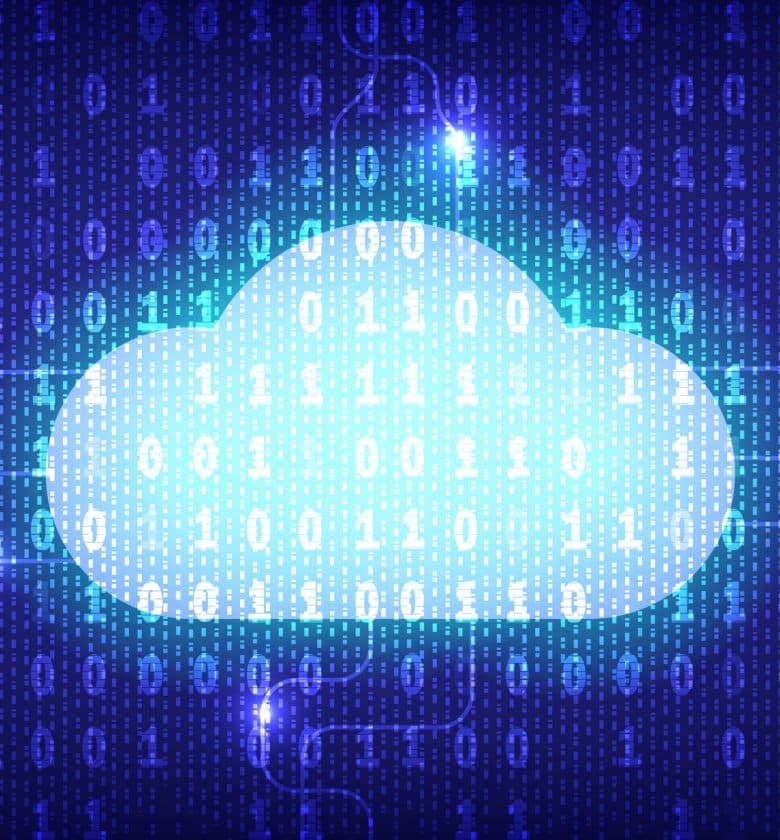 Illustration of cloud computing and data storage concept
